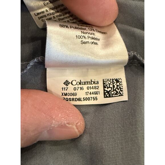 Columbia Mens Gray 1/4 Button Polo Striped Short Sleeve Shirt Size S XM0069 - Picture 7 of 9